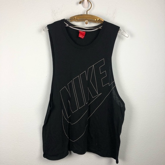 Nike Tops - Nike • Black Logo Muscle Tank Top Athleisure